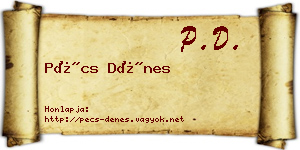 Pécs Dénes névjegykártya