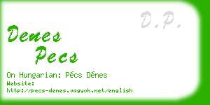 denes pecs business card