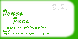 denes pecs business card